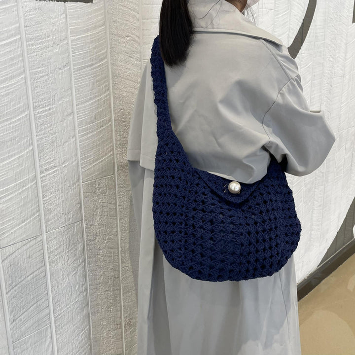 Hand-knotted shoulder bag with bead closure Stornfield