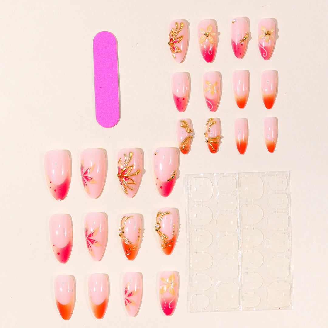 High-Design Floral Nail Art Extensions Stornfield