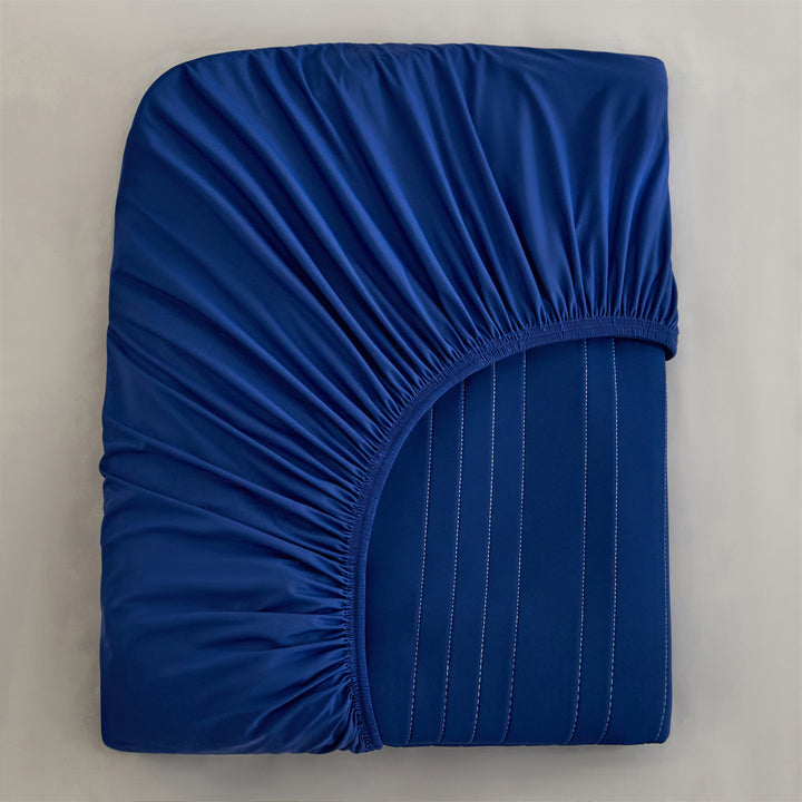 Deep-Pocket Stretch-Fit Mattress Sheet with Microfiber Pinstripe Texture