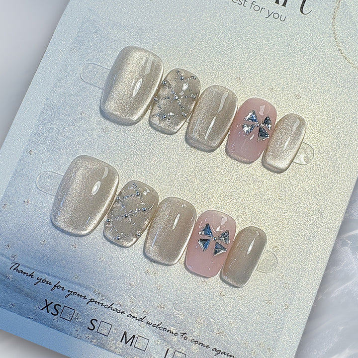 Elegant French Tip Press-On Nails Stornfield
