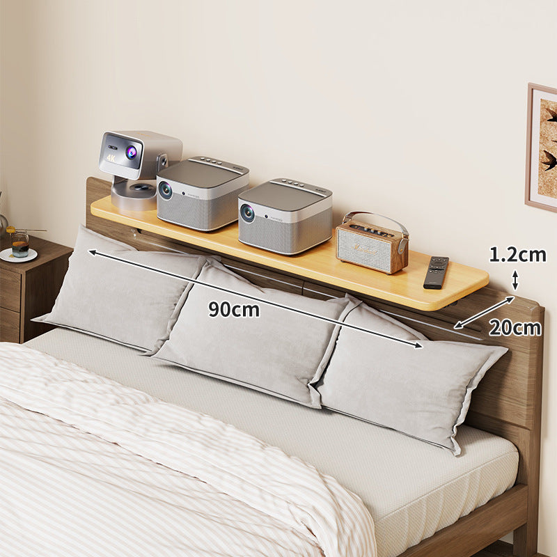 Slim Wall-Mounted Floating Bedside Shelf with Concealed Brackets