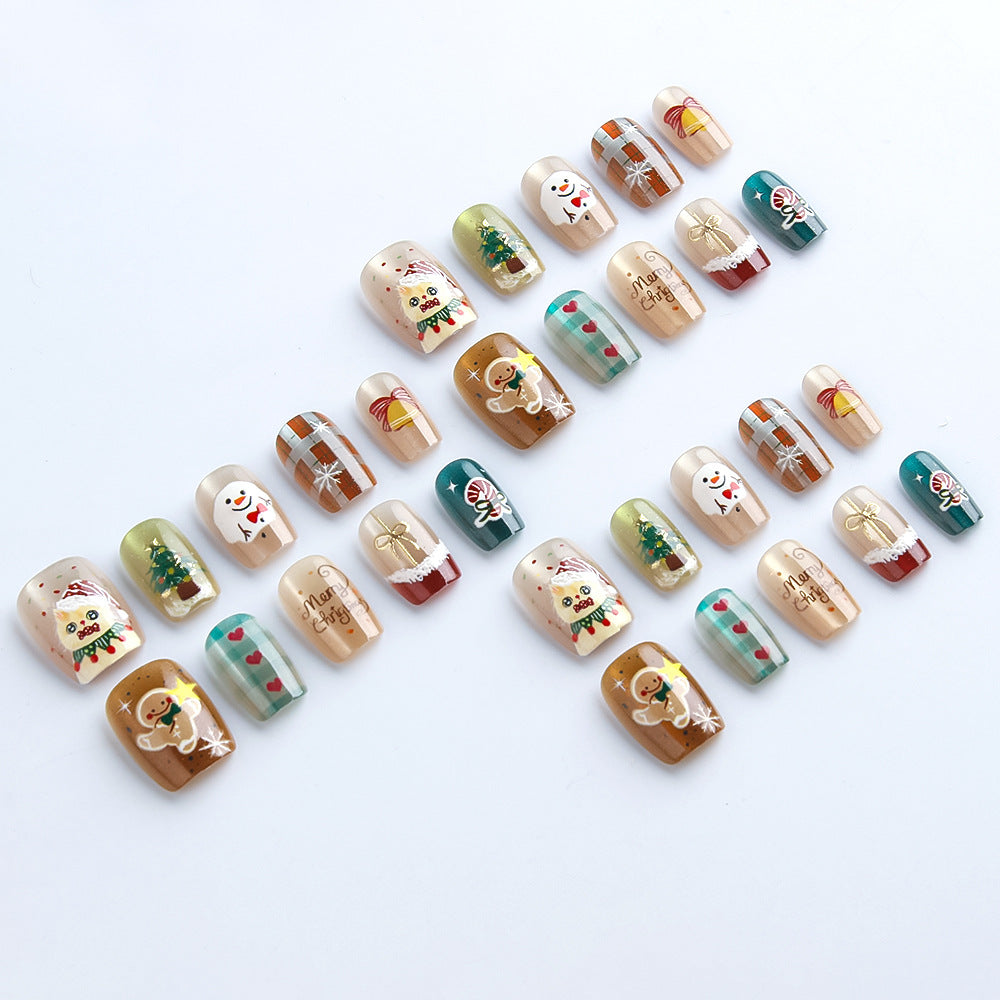 Christmas-Themed Press-On Nail Art Set Stornfield