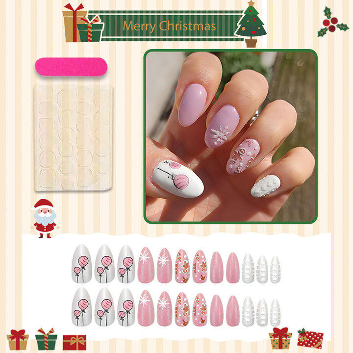 Artificial nail set with festive snowmen and Christmas motifs Stornfield