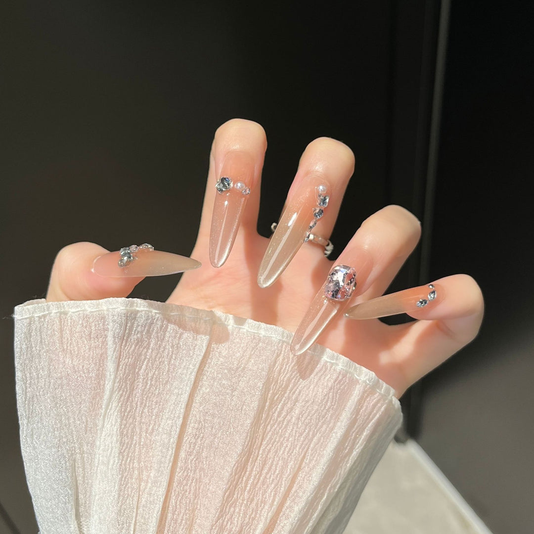 Crystal-Embellished Press-On Nail Extensions Stornfield