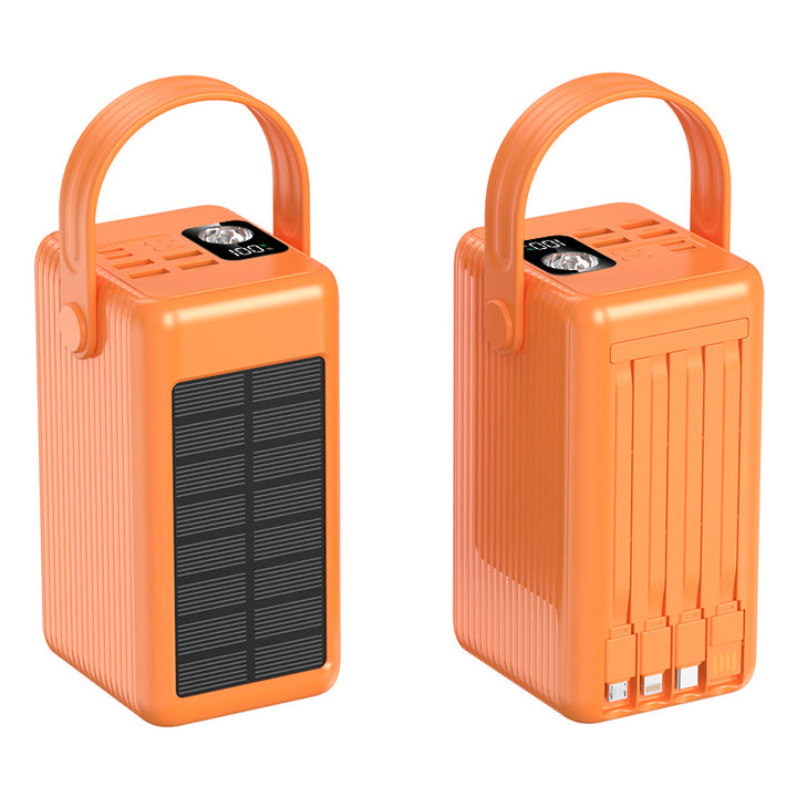 Portable Solar Power Bank with Integrated Cable Management and LED Display Stornfield