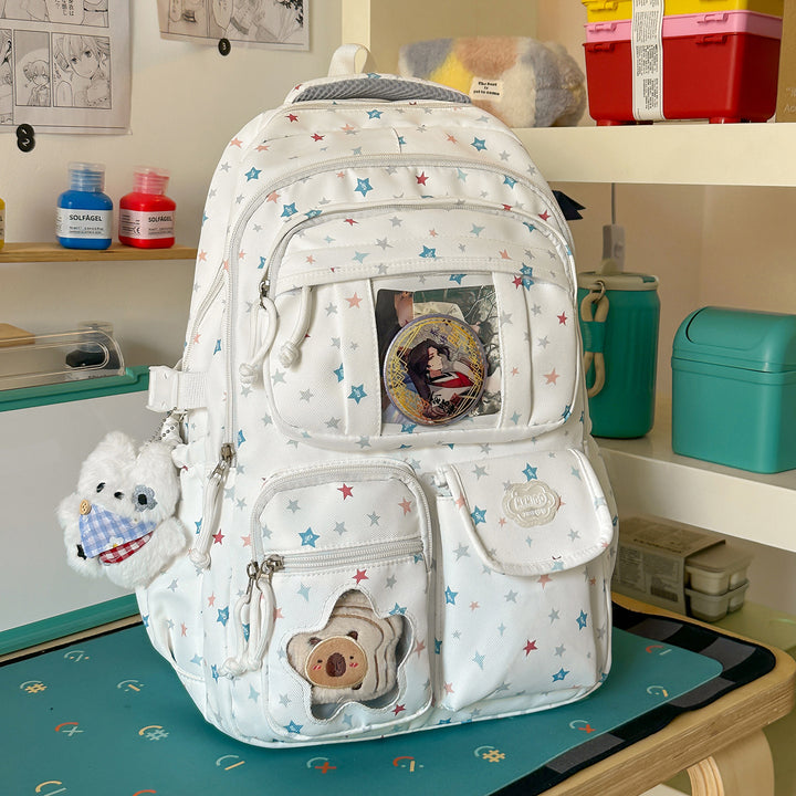 Star-Printed Casual School Backpack Stornfield