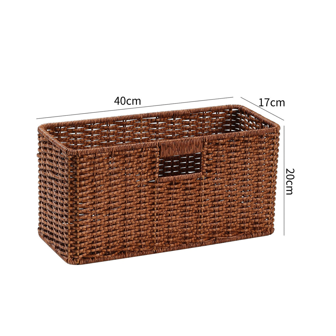 Handwoven Rectangular Storage Basket with Cut-Out Handles Stornfield