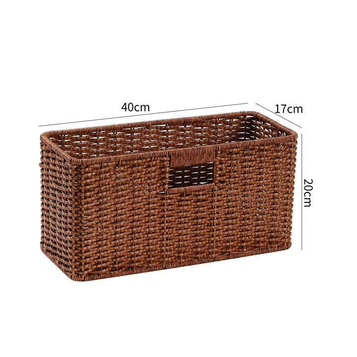 Handwoven Rectangular Storage Basket with Cut-Out Handles Stornfield