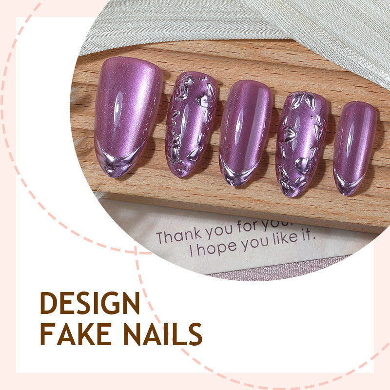 Acrylic nail set with exquisite design and noble accents Stornfield