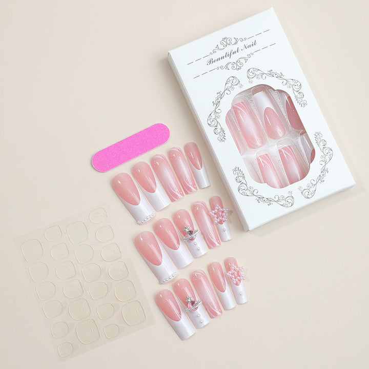 Decorative Press-On Nail Set with Elegant Design Elements Stornfield