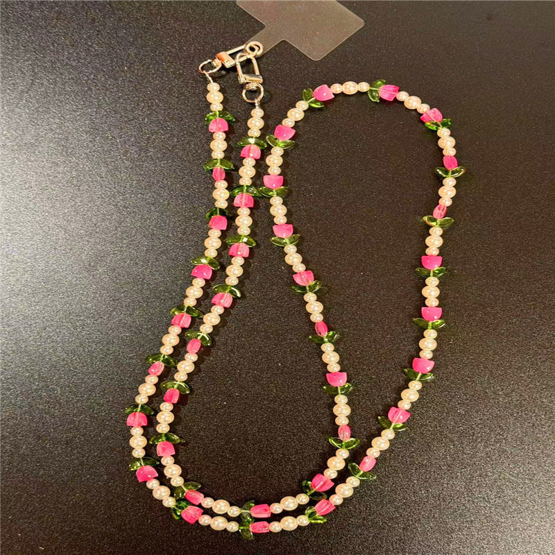 Elegant Pearl and Floral Beaded Necklace Stornfield
