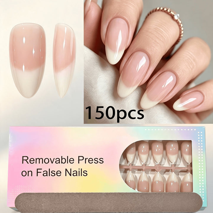Elegant Gradient French Tip Press-On Nails Stornfield