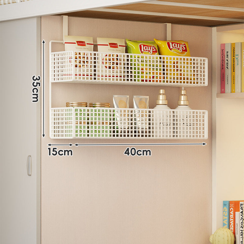 Under-Shelf Double-Tier Ventilated Mesh Hanging Storage Basket for Pantry and Bathroom
