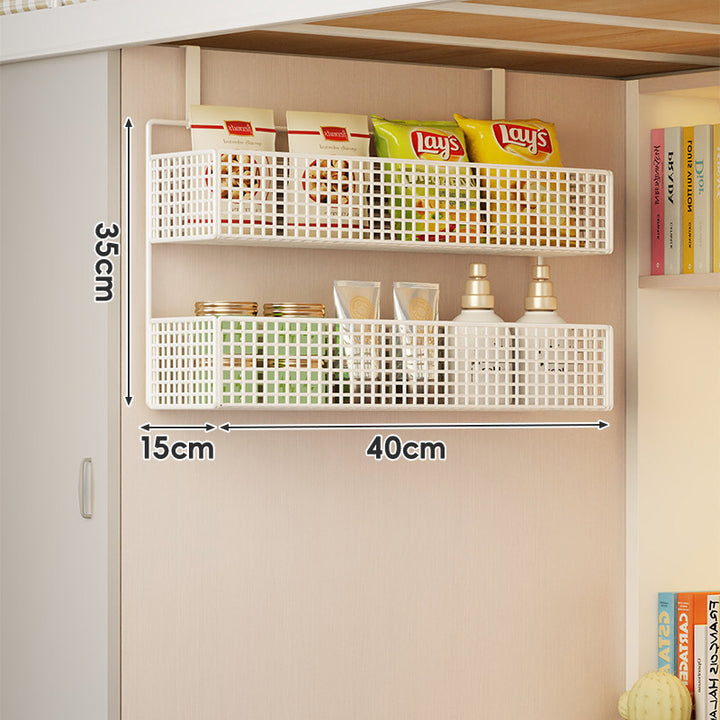 Under-Shelf Double-Tier Ventilated Mesh Hanging Storage Basket for Pantry and Bathroom