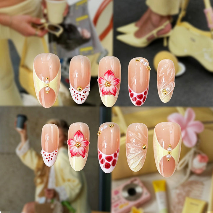 Floral Design Premium Press-On Nail Tips Stornfield