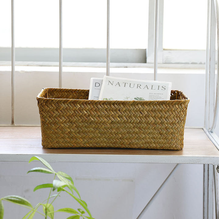 Unisex Rectangular Storage Basket made of Natural Wicker Stornfield