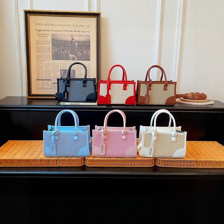 Structured Canvas and Faux Leather Tote