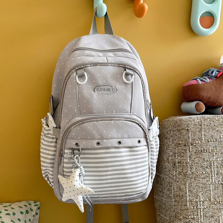 Versatile Polka Dot and Striped Design Backpack Stornfield