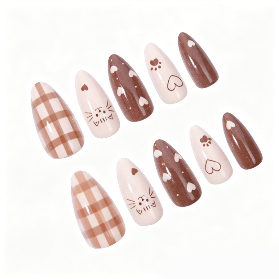Nail art set with playful animal and heart design Stornfield