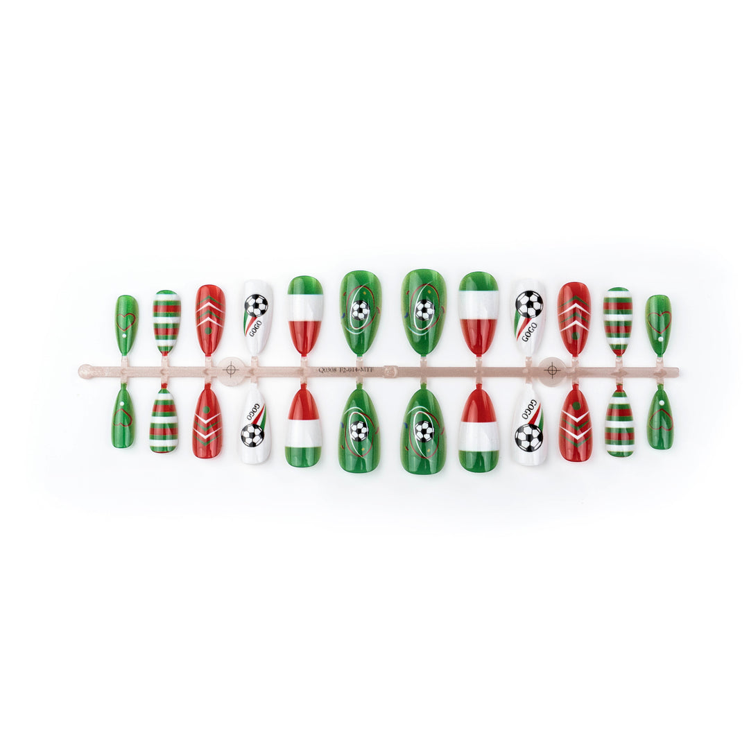Sports-Themed Press-On Nail Art Set