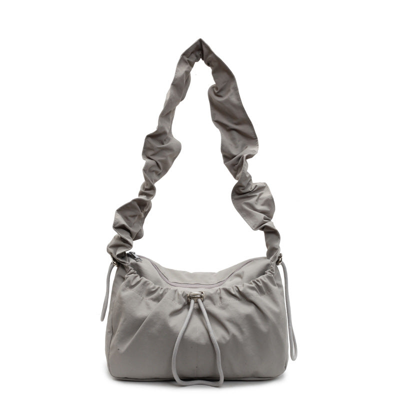 Ruffled Strap Handheld Tote Bag
