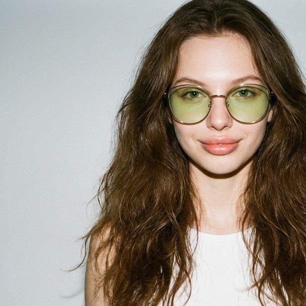 Women's geometric sunglasses with narrow metal frame Stornfield