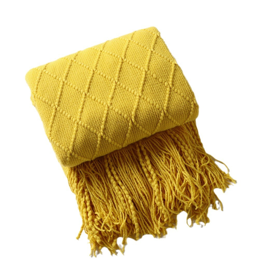 Women’s knitted blanket with textured wave pattern Stornfield