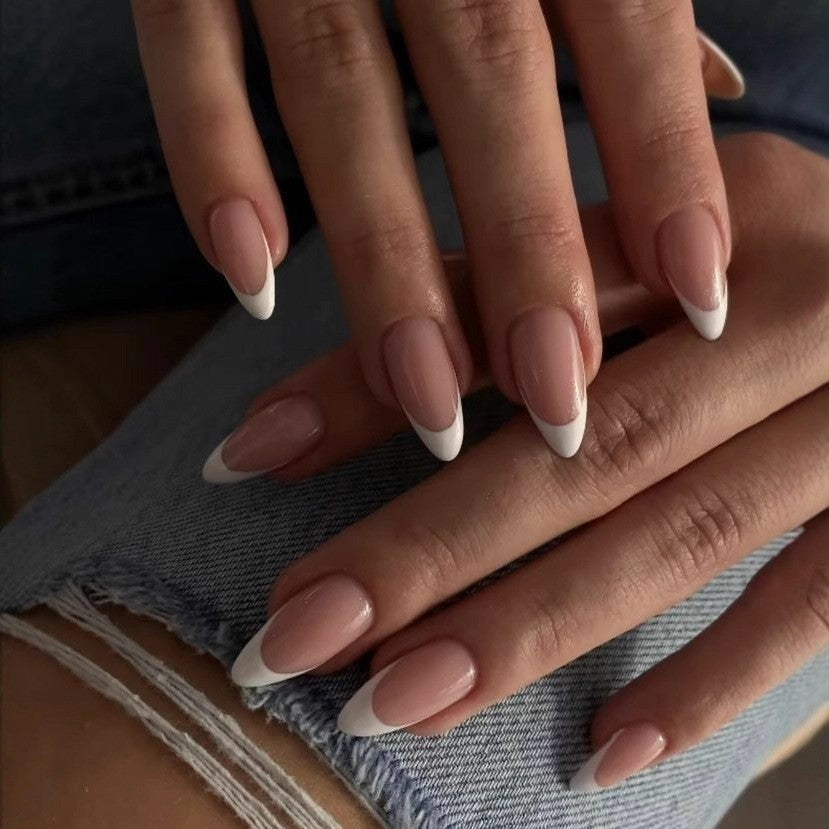 Elegant French Manicure Artificial Nails Stornfield