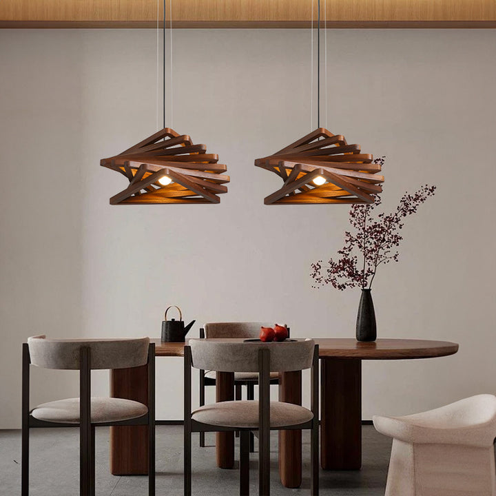 Artistic Wooden Pendant Light