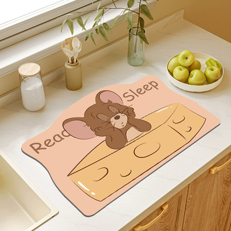Cartoon-Themed Kitchen Mat