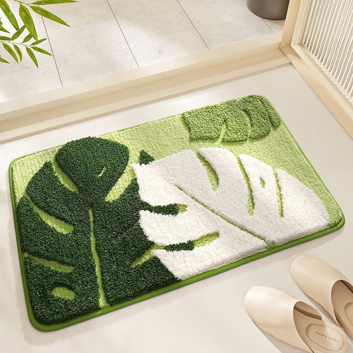 Leaf-Shaped Plush Bath Mat