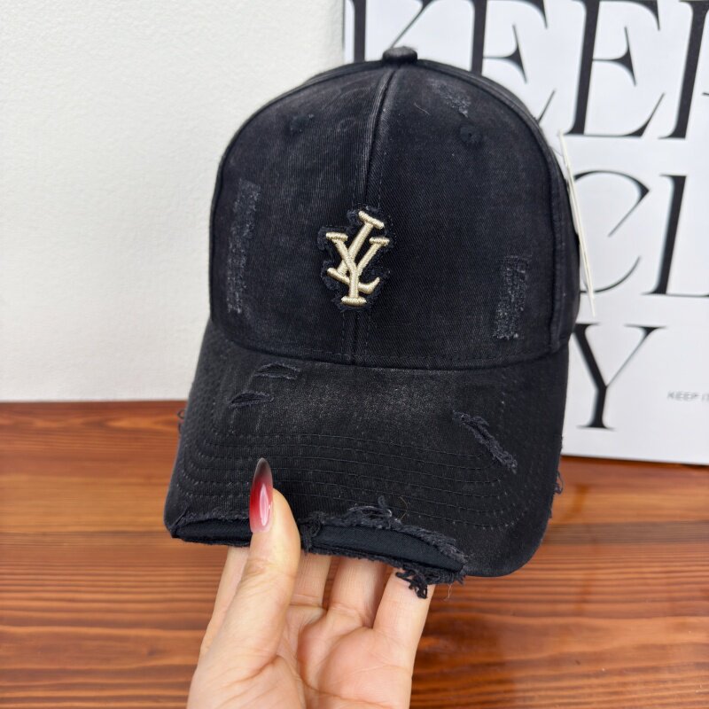 Men's Distressed Denim Adjustable Baseball Cap Stornfield