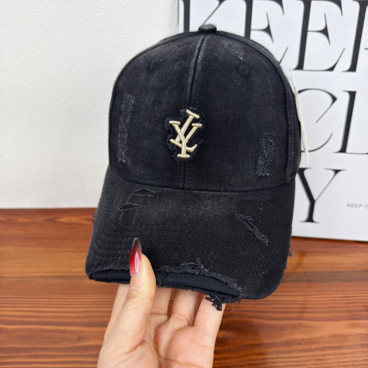 Men's Distressed Denim Adjustable Baseball Cap Stornfield