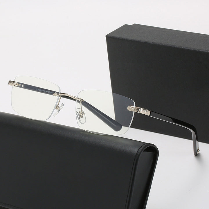 Women's fashionable half-frame glasses with comfortable nose pads and elegant design Stornfield