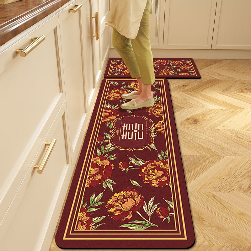 Floral Pattern Kitchen Comfort Mat