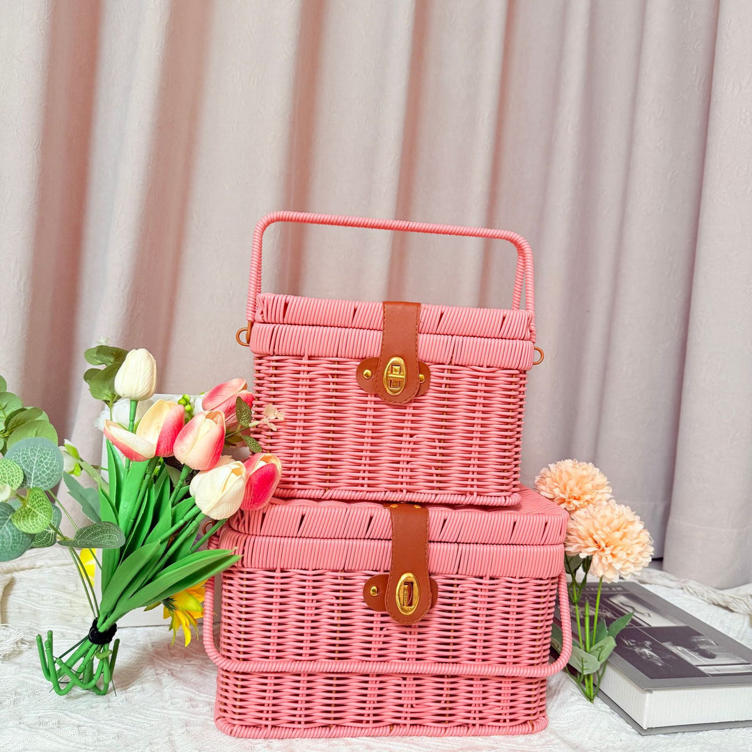 Women's Handcrafted Rattan Picnic Basket Stornfield