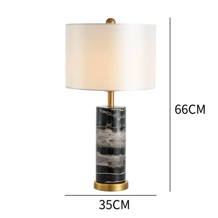 Marble Base Table Lamp with Elegant Fabric Shade