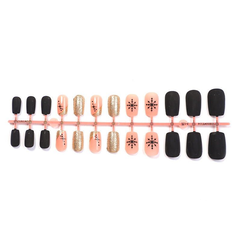 Decorative Snowflake and Glitter Press-On Nail Set Stornfield