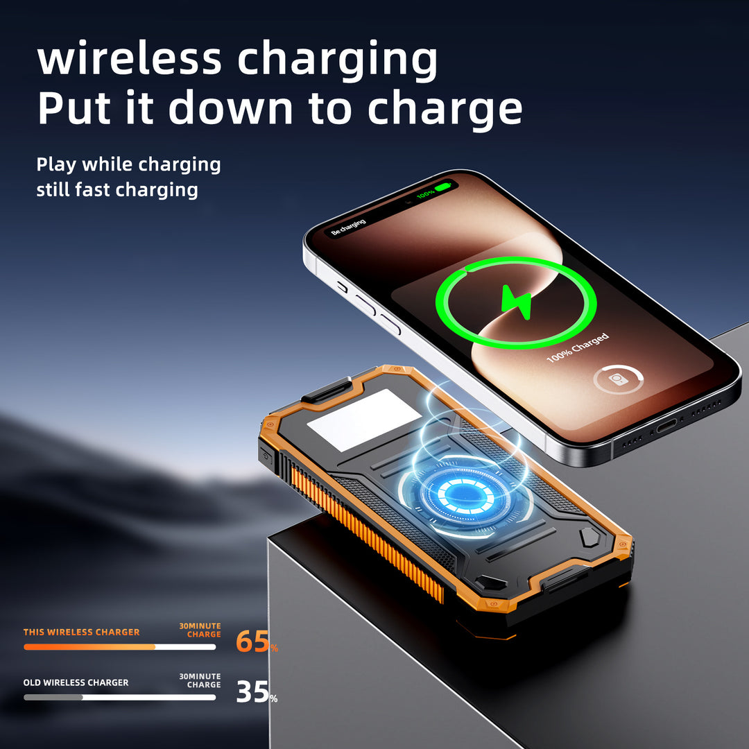 Solar-powered power bank with fast charging function and wireless charging option Stornfield