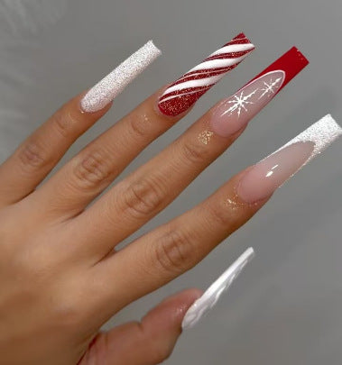 Festive Acrylic Nail Art Extensions Stornfield