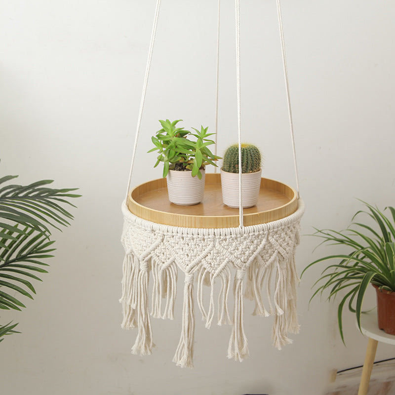 Macrame Hanging Plant Holder with Decorative Fringe Stornfield