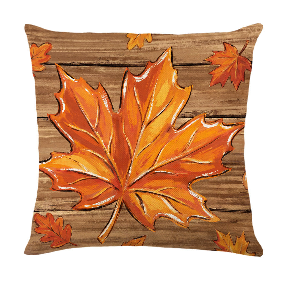 Decorative Autumn Basket Pumpkin Sunflower Square Pillow Cover with Hidden Zipper