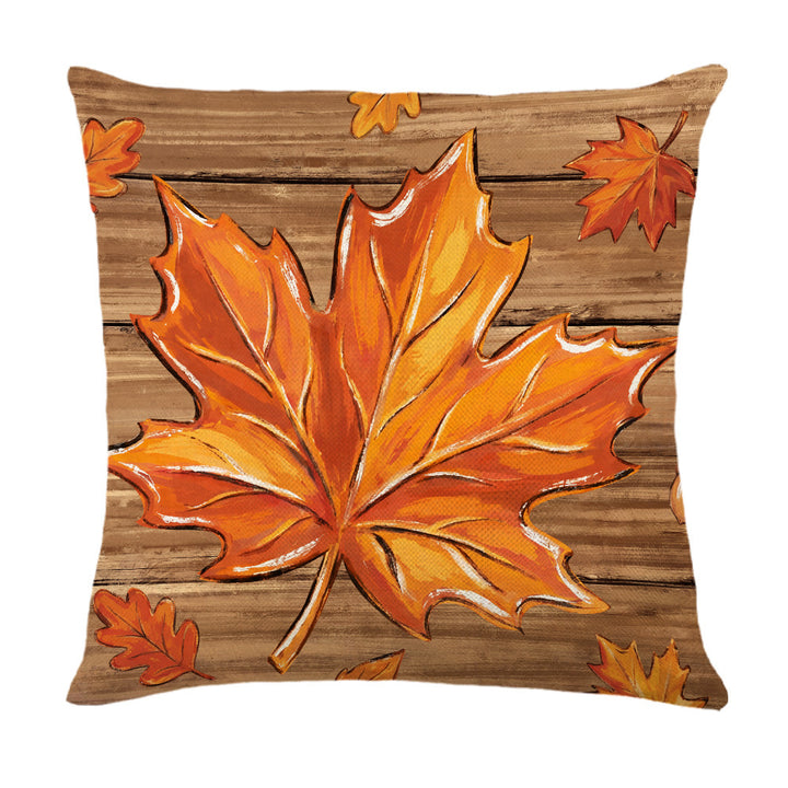 Decorative Autumn Basket Pumpkin Sunflower Square Pillow Cover with Hidden Zipper