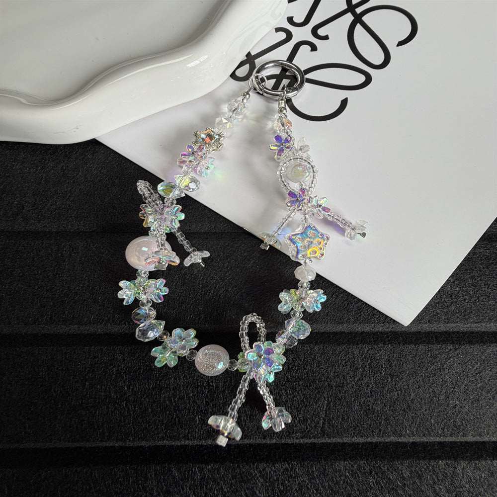 Elegant Floral Beaded Charm Keychain Stornfield
