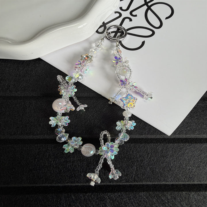 Elegant Floral Beaded Charm Keychain Stornfield