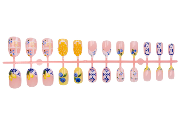 Nail art set with elegant fruit and flower patterns Stornfield