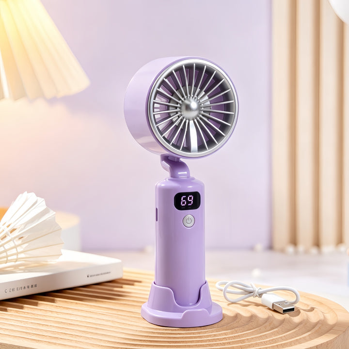Women's Portable Table Fan with Digital Speed Display Stornfield