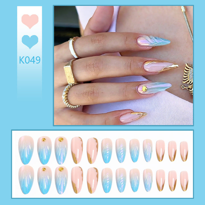 Acrylic nail set with glitter and shell design Stornfield