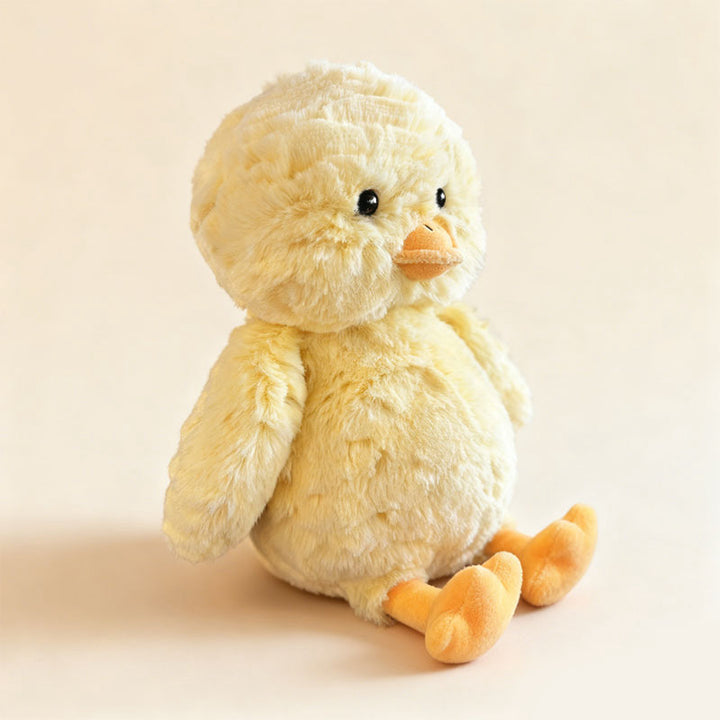 Plush Sitting Chick Soft Toy with Ultra-Soft Faux Fur and Bean-Fill Feet Stornfield