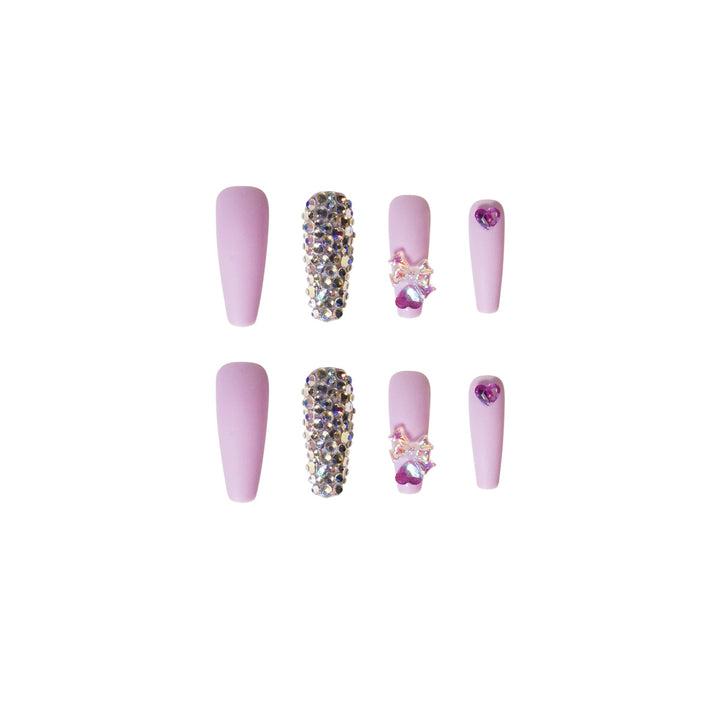 Artistic Stiletto Nails with Glitter and Flower Decorations Stornfield
